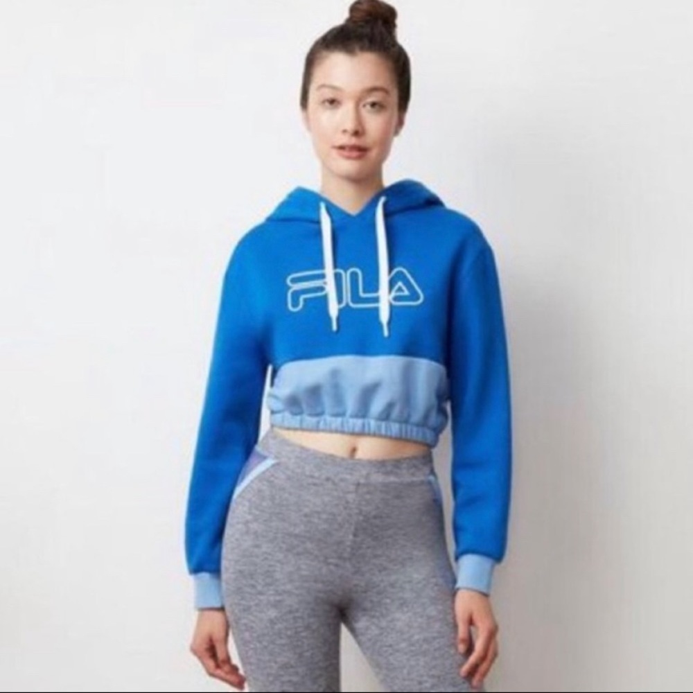 FILA Cropped Blue Hoodie